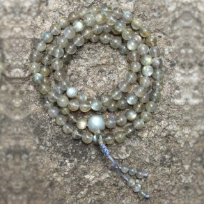 LABRADORITE MALA Produceret af tibetanske kunsthndvrkere i det tibanske settlement, Indien