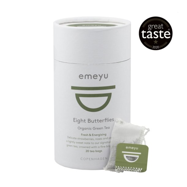 kologisk Eight Butterflies  20 stk. bomulds teposer