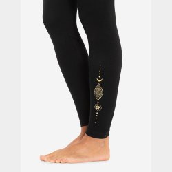 YOGA leggings (sort &amp; guld)