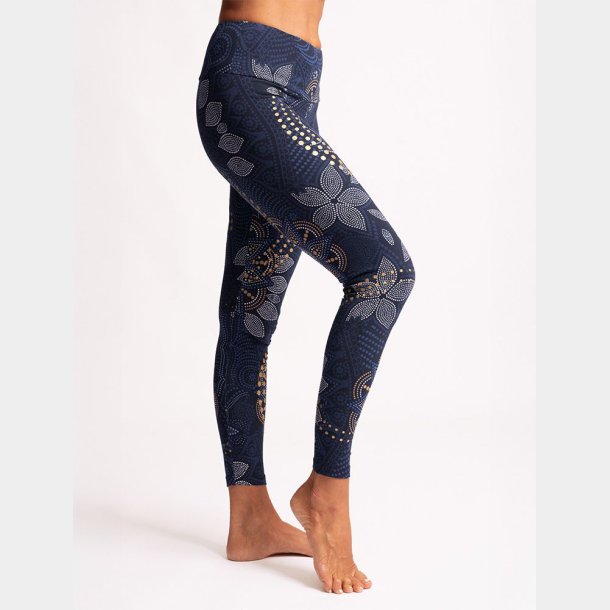 YOGA leggings (bl� &amp; guld)