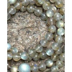 LABRADORITE MALA Produceret af tibetanske kunsthndvrkere i det tibanske settlement, Indien