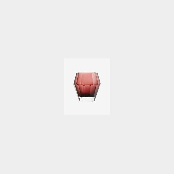 Fyrfadstage eller lille vase (glas, mrk pink)