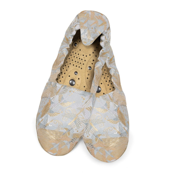 Silke Slippers (guld/slv/jade traner)