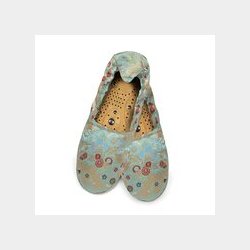 Massage slippers (grn/guld/blomster)