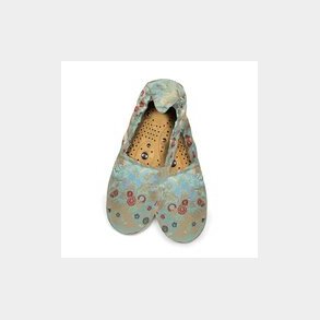 Massage slippers (grn/guld/blomster)