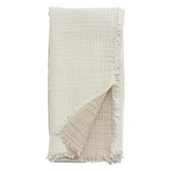 SJAL / TPPE I BOMULD - 160X130 CM - RHVID/BEIGE