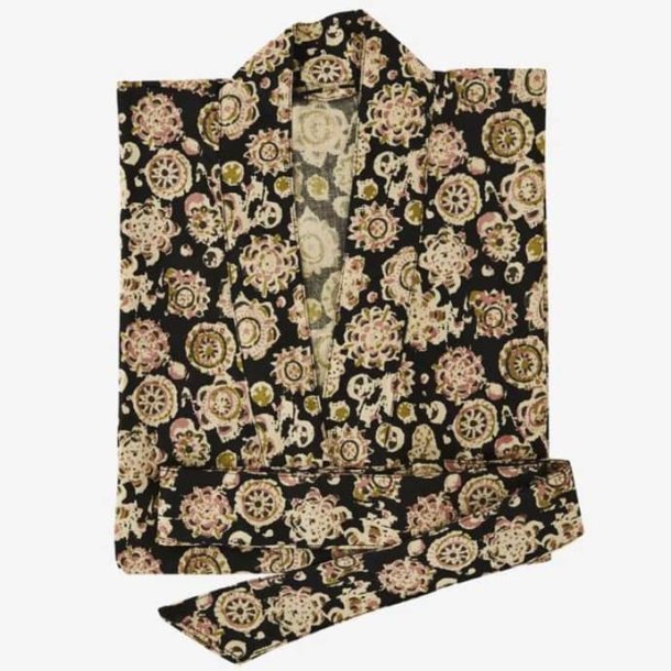 PRINTED COTTON KIMONO W/ BELT