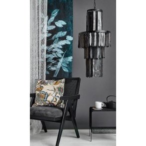 Pendel i jern med metal strimler  SORT