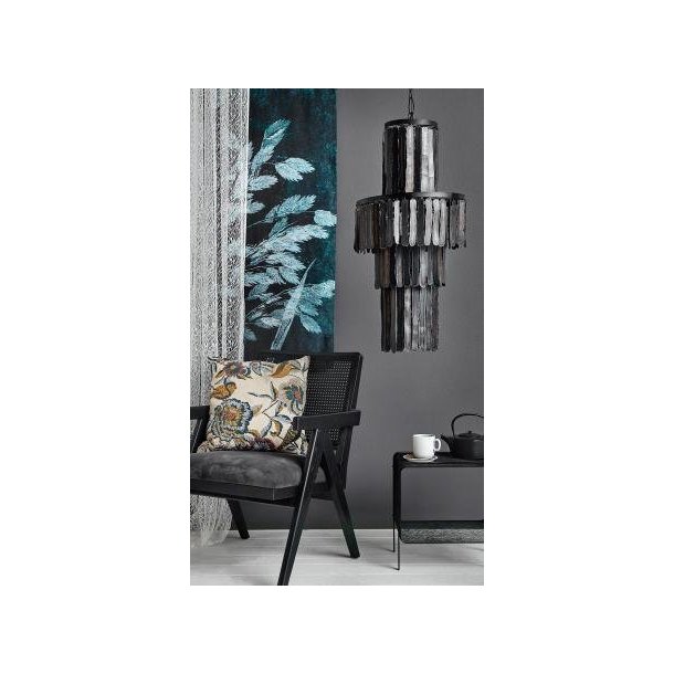 Pendel i jern med metal strimler  SORT