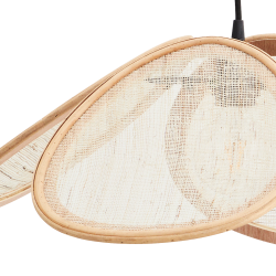 RATTAN CEILING LAMP W/ LINEN